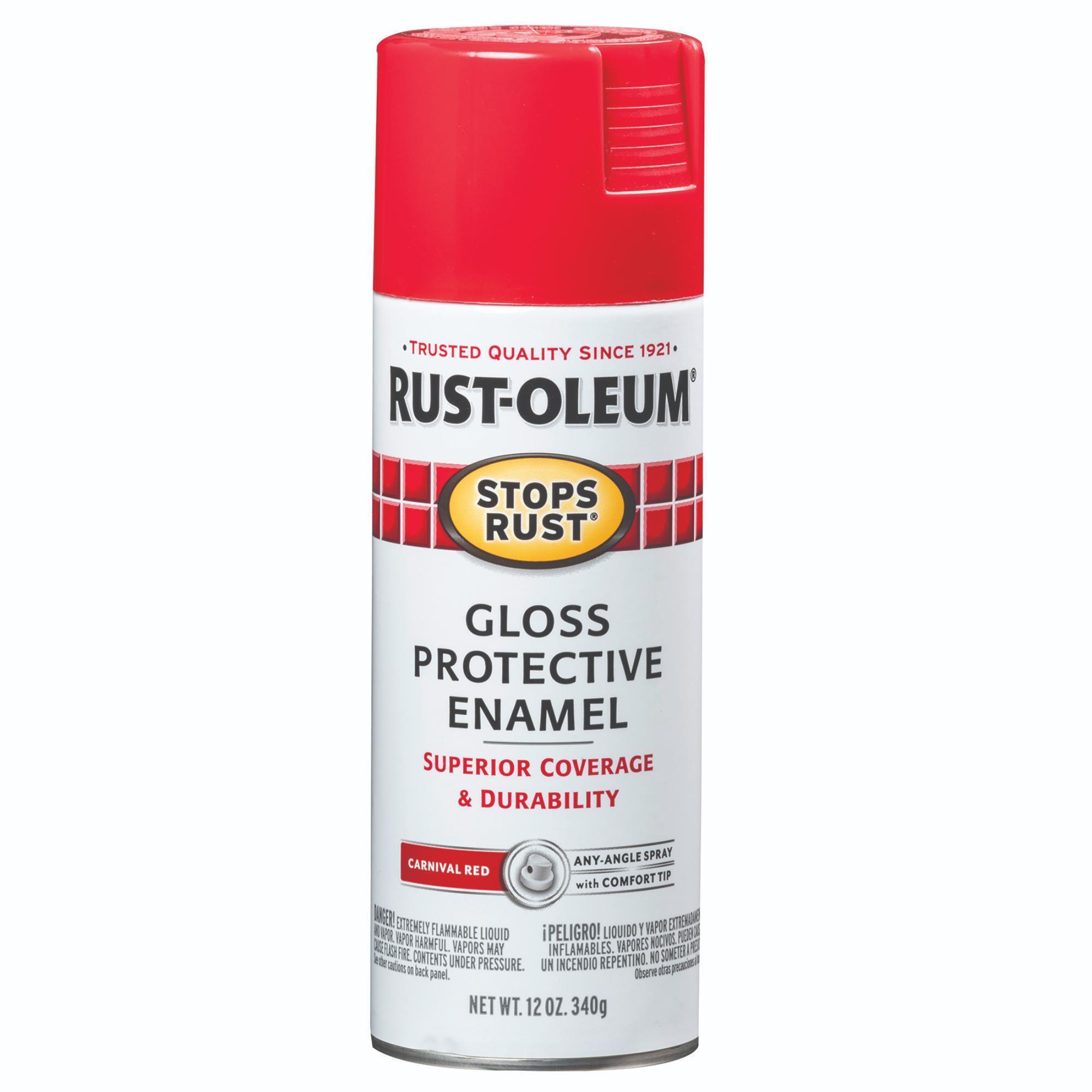 Rust-Oleum Stops Rust Protective Enamel Spray Paint — Carnival Red, Gloss, 12 Oz. Cans, 6 Pk, Model# 7763830DS